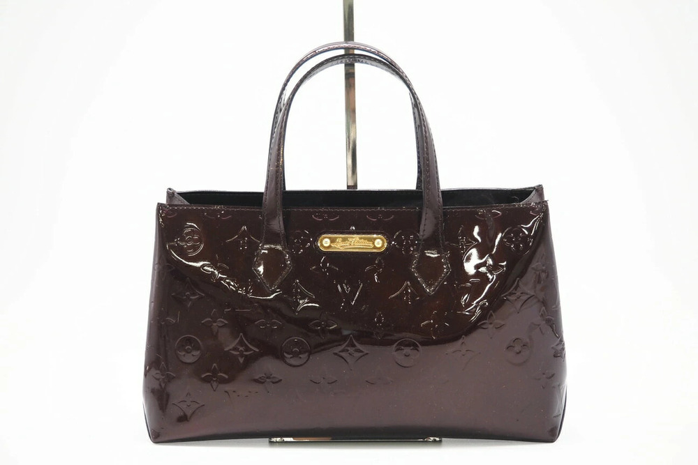 Louis Vuitton Vernis Wilshire Handbag Bordeaux Purple Patent Vernis Leather